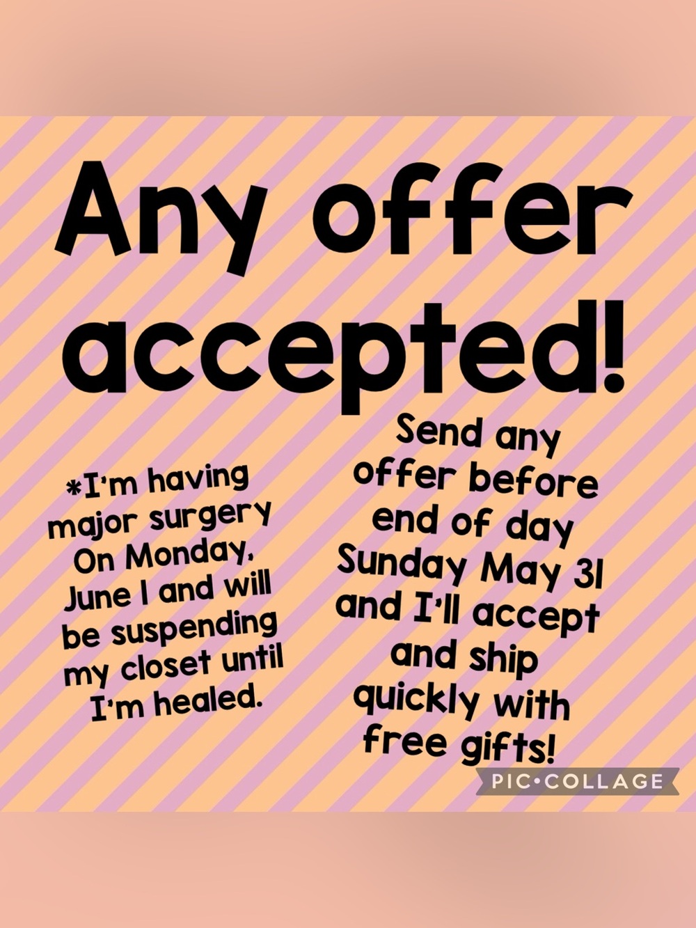 Any Offer Accepted Before Sunday Night May 31st!